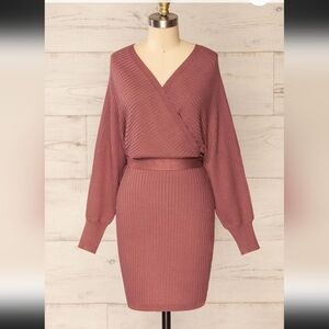Knitted wrap dress